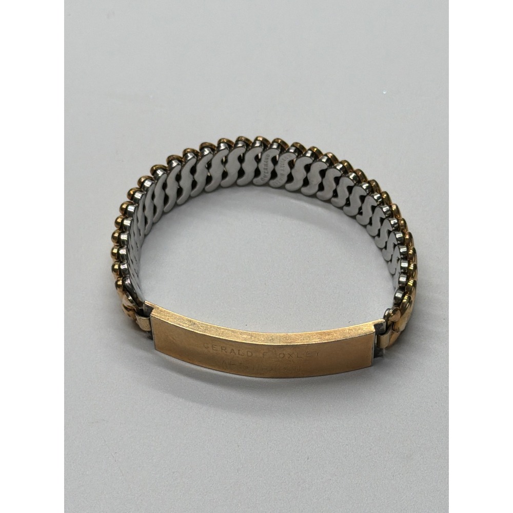 Vintage Speidel Two Tone Expansion ID Bracelet Gerald Foxley AF name USA